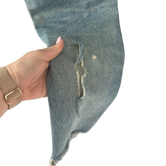 Moussy Vintage - Mid Rise Distressed Button Fly Raw Hem Rigid Jeans Sz 26 - Picture 7 of 9